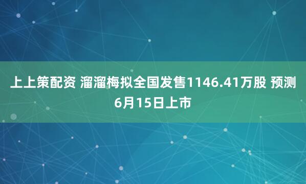 上上策配资 溜溜梅拟全国发售1146.41万股 预测6月15日上市