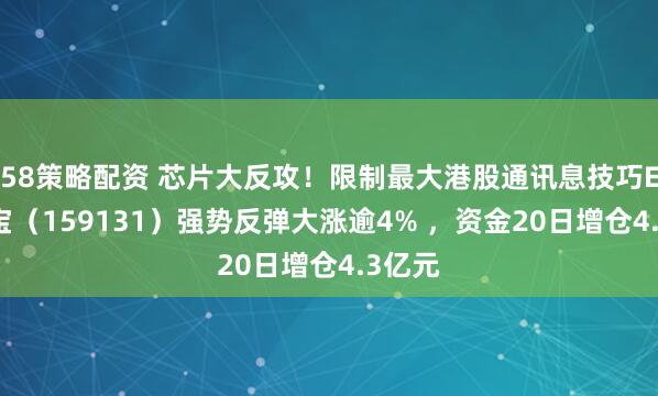 58策略配资 芯片大反攻！限制最大港股通讯息技巧ETF华宝（159131）强势反弹大涨逾4% ，资金20日增仓4.3亿元