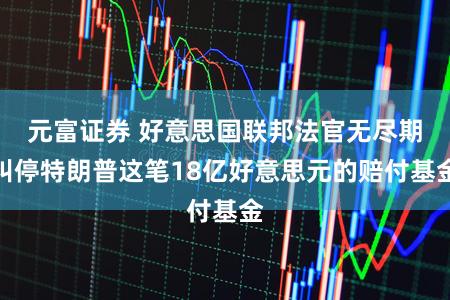 元富证券 好意思国联邦法官无尽期叫停特朗普这笔18亿好意思元的赔付基金